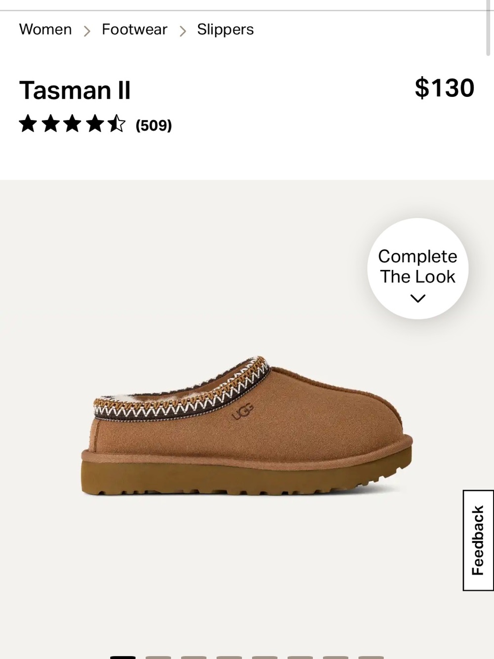 UGG Women’s Tasman II Slippers in Chestnut